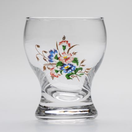 Setti 6x liköörilasi läpinäkyvä - kukkakuvio nro. 3