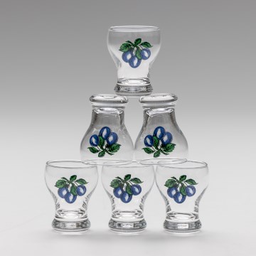 Setti 6x liköörilasi läpinäkyvä - luumu