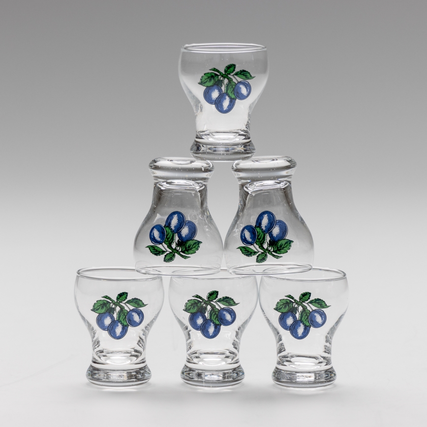 Setti 6x liköörilasi läpinäkyvä - luumu