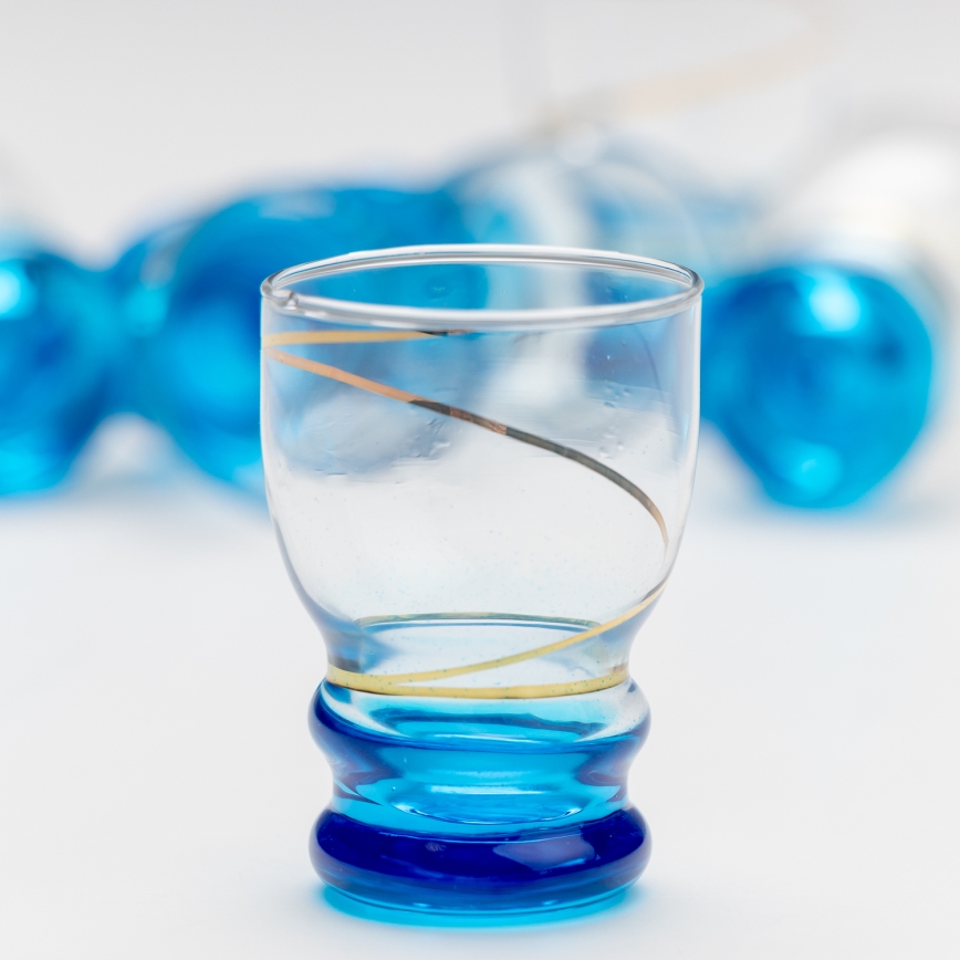 Setti 6x shottilasi läpinäkyvä sininen