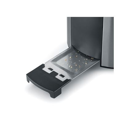 Severin AT 2589 - Kaksipaikkainen leivänpaahdin 800W/230V ruostumaton teräs/musta