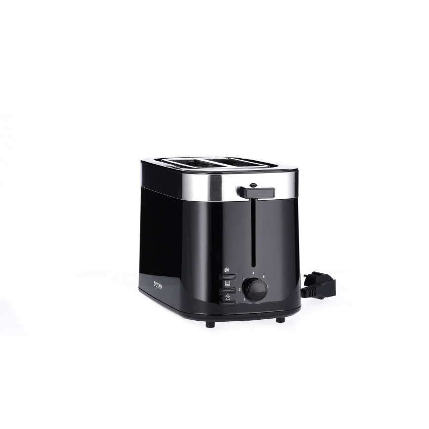 Severin AT 9264 - Kahden viipaleen leivänpaahdin 800 W/230 V ruostumaton teräs/musta