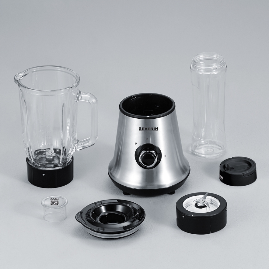 Severin SM 3737 - Pöytätehosekoitin 1 l 500W/230V ruostumaton teräs/musta