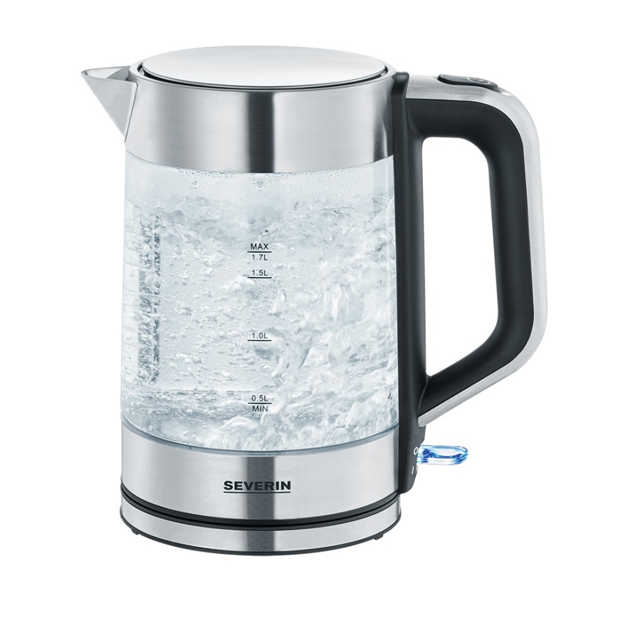 Severin WK 3420 - Nopea vedenkeitin 1,7 l 2200 W/230 V ruostumaton teräs/lasi