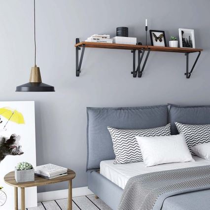 SHELFY-seinähyllyjen setti, 2 kpl, ruskea/musta