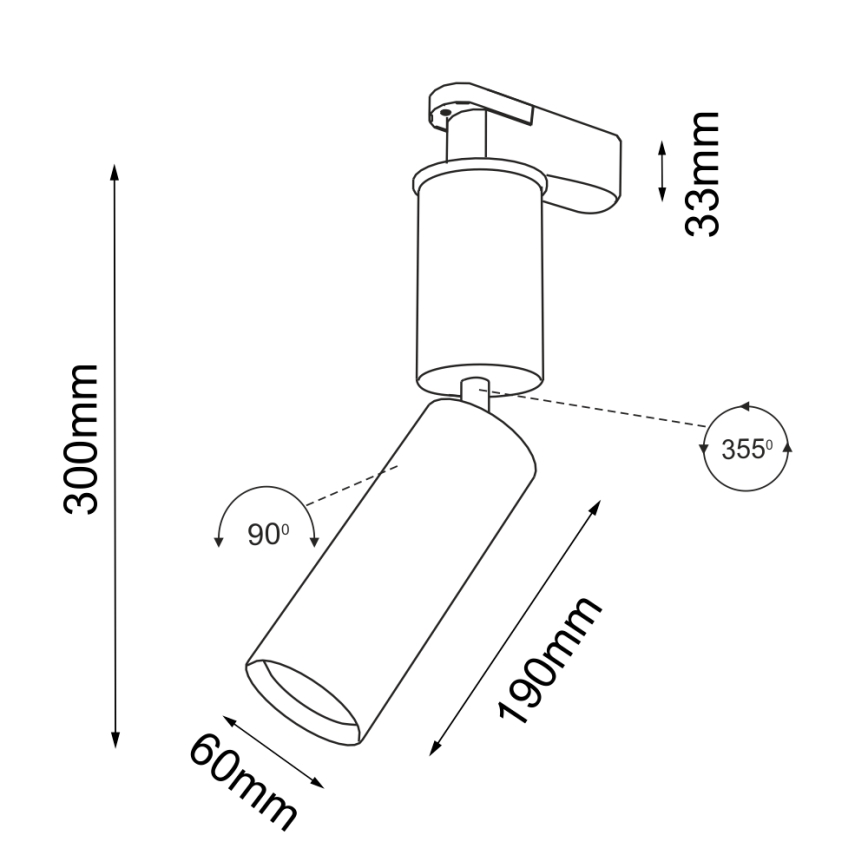 Shilo - Kohdevalo kiskojärjestelmään 1xGU10/15W/230V musta