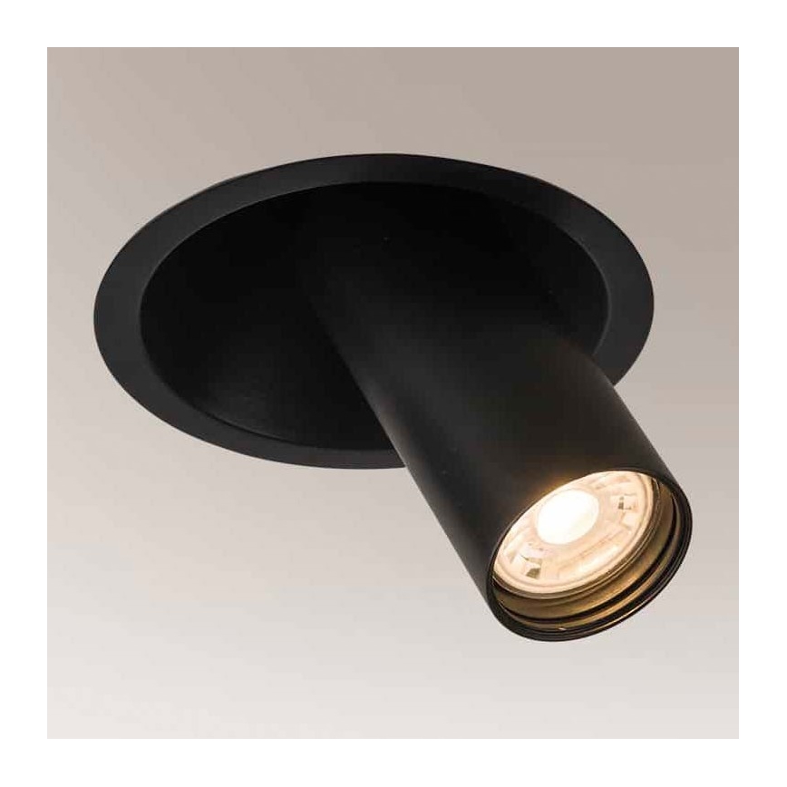 Shilo - Upotettu kohdevalo 1xGU10/MR11/15W/230V halkaisija 11 cm musta