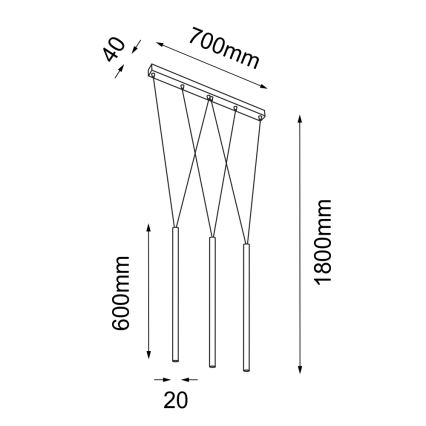 Shilo - Kattokruunu johdossa 3xG9/10W/230V