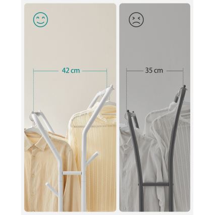 Siirrettävä naulakko LINEA, valkoinen