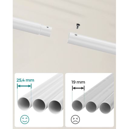 Siirrettävä naulakko LINEA, valkoinen