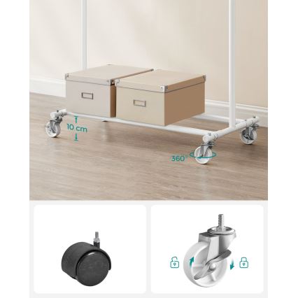 Siirrettävä naulakko LINEA, valkoinen