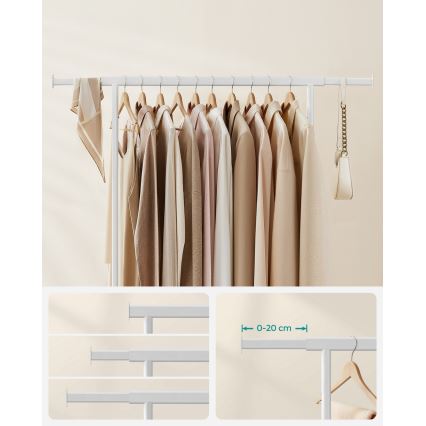 Siirrettävä naulakko LINEA, valkoinen