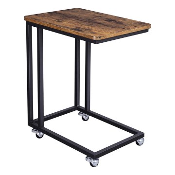 Siirrettävä sivupöytä ELDUR ruskea/musta