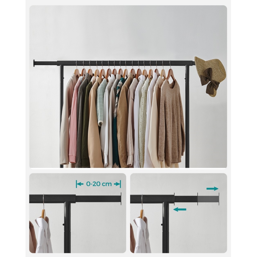 Siirrettävä vaatepuu LINEA, musta