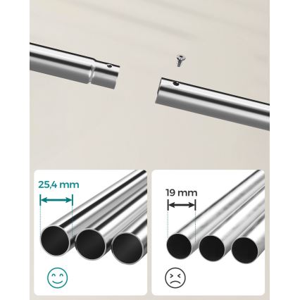 Siirrettävä vaateripustin LINEA, hopeanvärinen