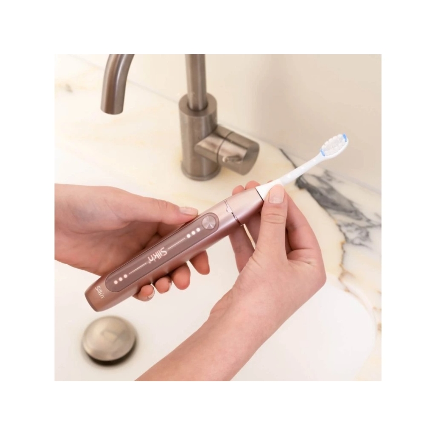 Silk’n - Soninen värähtelevä sähköhammasharja SONIC YOU 3350 mAh IPX7 ruusukulta