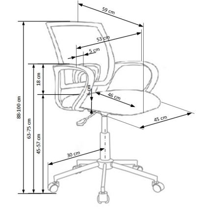 SIRAQ-monivärinen toimistotuoli