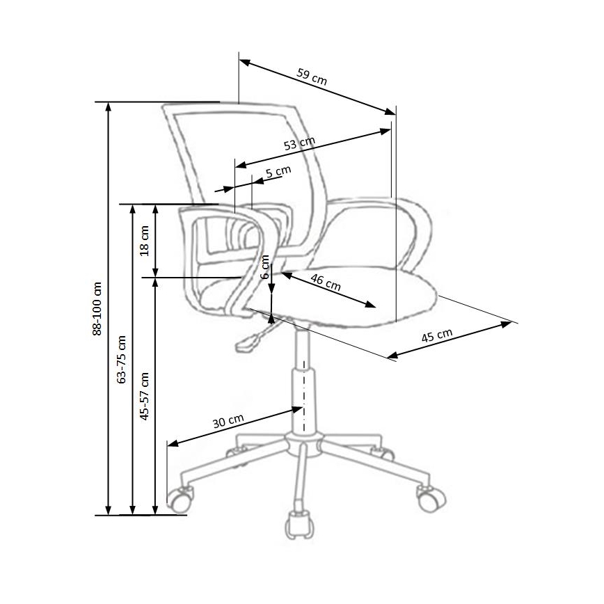 SIRAQ-monivärinen toimistotuoli