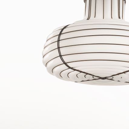 SIRU - Kattokruunu johdossa CHAPEAU 2xE14/40W/230V mattakromi/valkoinen Venetsialaista lasia