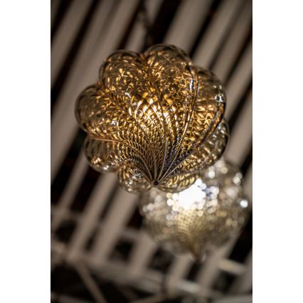 SIRU - Kattokruunu ketjussa GOCCIA 1xE27/60W/230V halkaisija 25 cm beige/ruskea Venetsialaista lasia