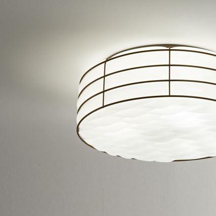 SIRU - Kattovalo TAMIS 3xE14/40W/230V musta/valkoinen Venetsialaista lasia