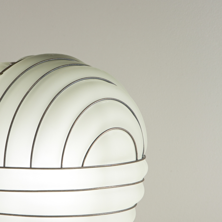 SIRU - Pöytävalaisin CARTESIO 1xE27/60W/230V ruskea/valkoinen Venetsialaista lasia