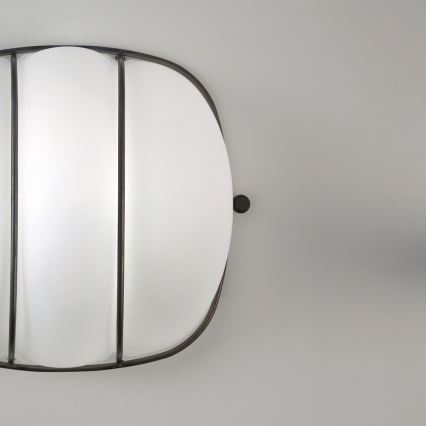 SIRU - Seinävalaisin CAGE 1xGX53/10W/230V 20 cm musta/valkoinen Venetsialaista lasia