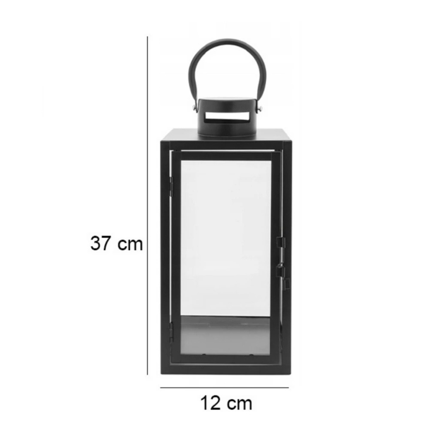 Sisustulyhty TOWER 38 cm musta