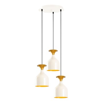 SIVANI-riippuvalaisin johdolla 3xE27/40W/230V valkoinen/kupari
