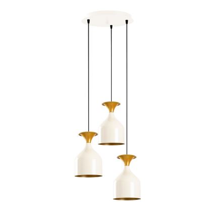 SIVANI-riippuvalaisin johdolla 3xE27/40W/230V valkoinen/kupari