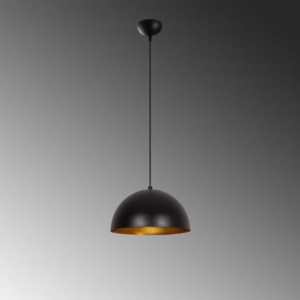 SIVANI-riippuvalaisin vaijerilla 1xE27/40W/230V, halkaisija 30 cm, musta/kupari