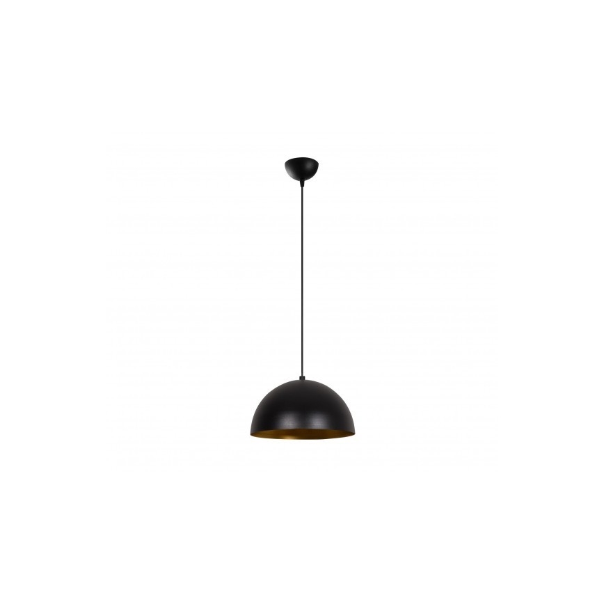 SIVANI-riippuvalaisin vaijerilla 1xE27/40W/230V, halkaisija 30 cm, musta/kupari