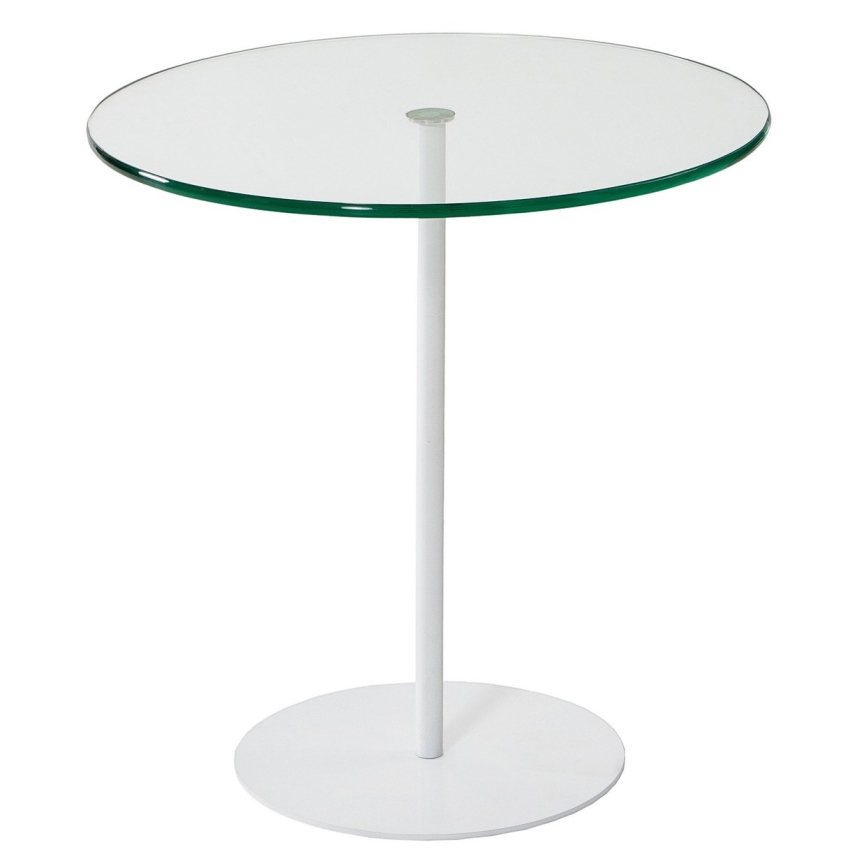 Sivupöytä CHILL 50x50 cm valkoinen/läpinäkyvä