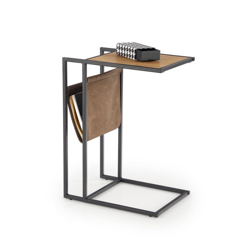 Sivupöytä COMPACT 65x47 cm musta/ruskea