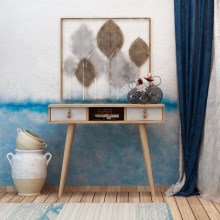 Sivupöytä LAWEN 88x100 cm beige/harmaa