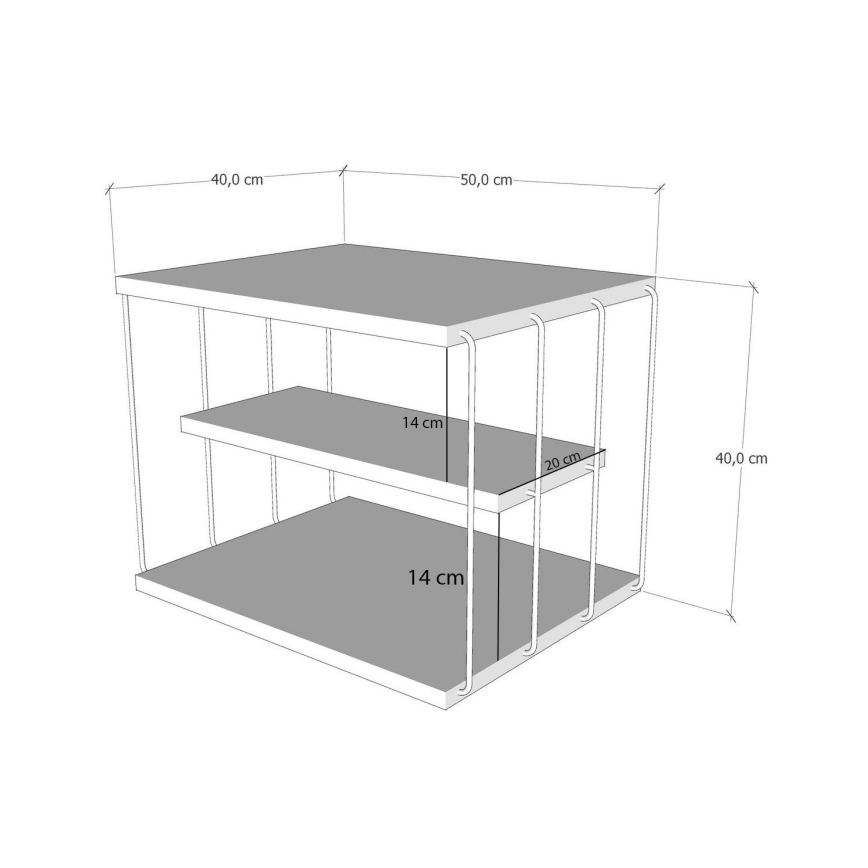 Sivupöytä LIFON 40x50 cm ruskea/musta