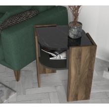 Sivupöytä MARBEL 60x48 cm ruskea/musta