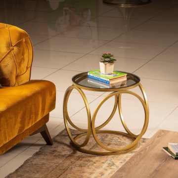 Sivupöytä MIMO 40x40 cm kulta/musta