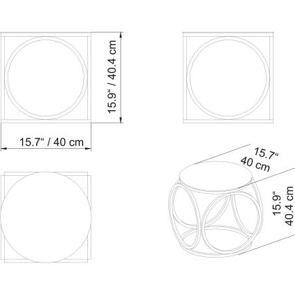 Sivupöytä MIMO 40x40 cm kulta/musta
