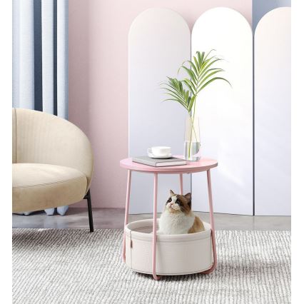 Sivupöytä NOIRA, vaaleanpunainen/valkoinen