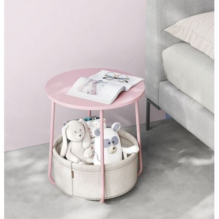 Sivupöytä NOIRA, vaaleanpunainen/valkoinen