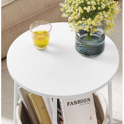 Sivupöytä NOIRA valkoinen/vaaleanruskea