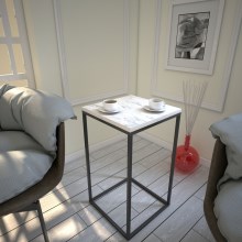 Sivupöytä PURE 62x35 cm valkoinen/musta