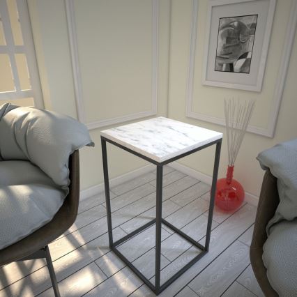 Sivupöytä PURE 62x35 cm valkoinen/musta