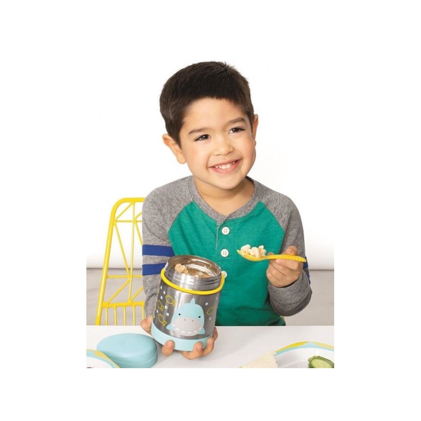 Skip Hop - Lämpöruokasäiliö lusikalla/haarukalla ZOO 325 ml hai