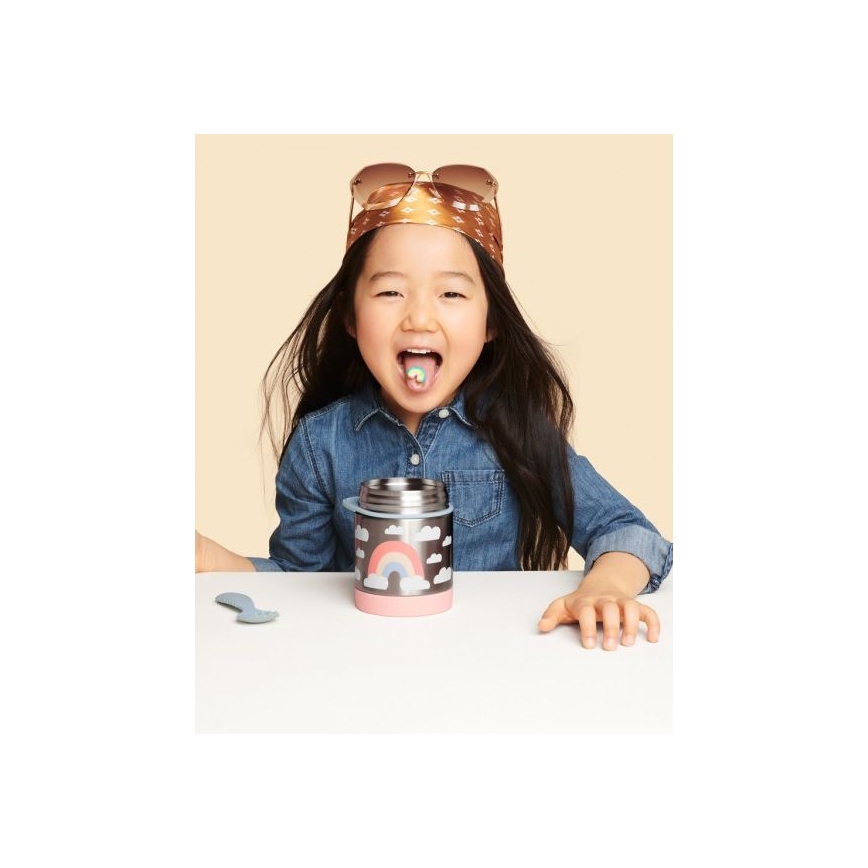 Skip Hop - Thermo ruokasäiliö lusikalla/haarukalla SPARK STYLE 325 ml sateenkaari