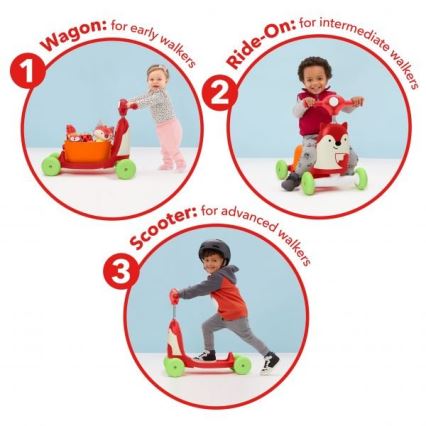 Skip Hop - Työntöpyörä 3in1 ZOO kettu 3xAAA