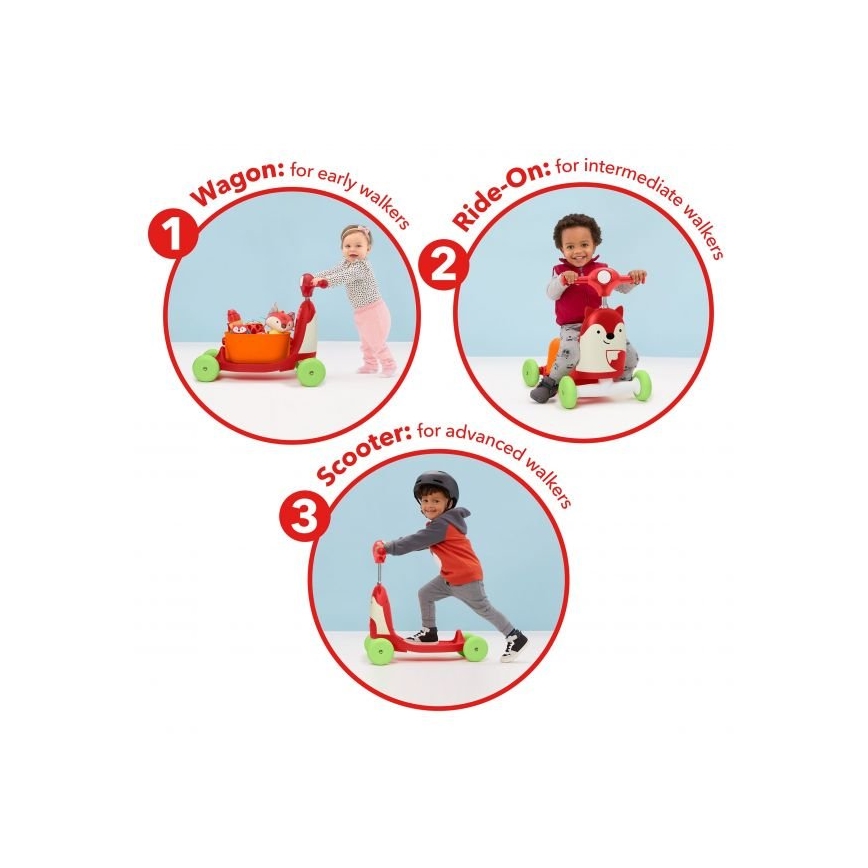 Skip Hop - Työntöpyörä 3in1 ZOO kettu 3xAAA
