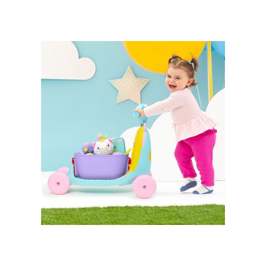 Skip Hop - Työntöpyörä 3in1 ZOO yksisarvinen 3xAAA