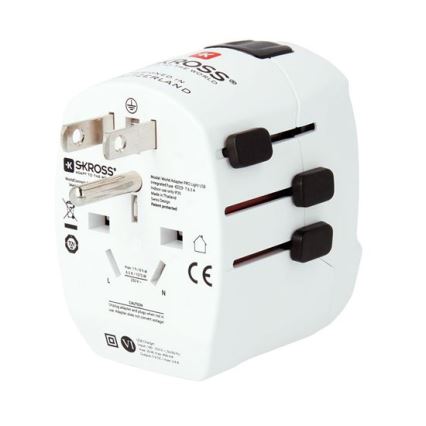 Matka-adapteri PRO Light USB AC45PD - World, UK+USA+AUS/CN USB A+C 45W